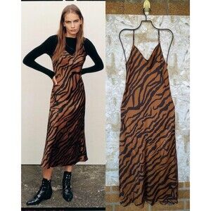 AllSaints animal print slip dress size small
